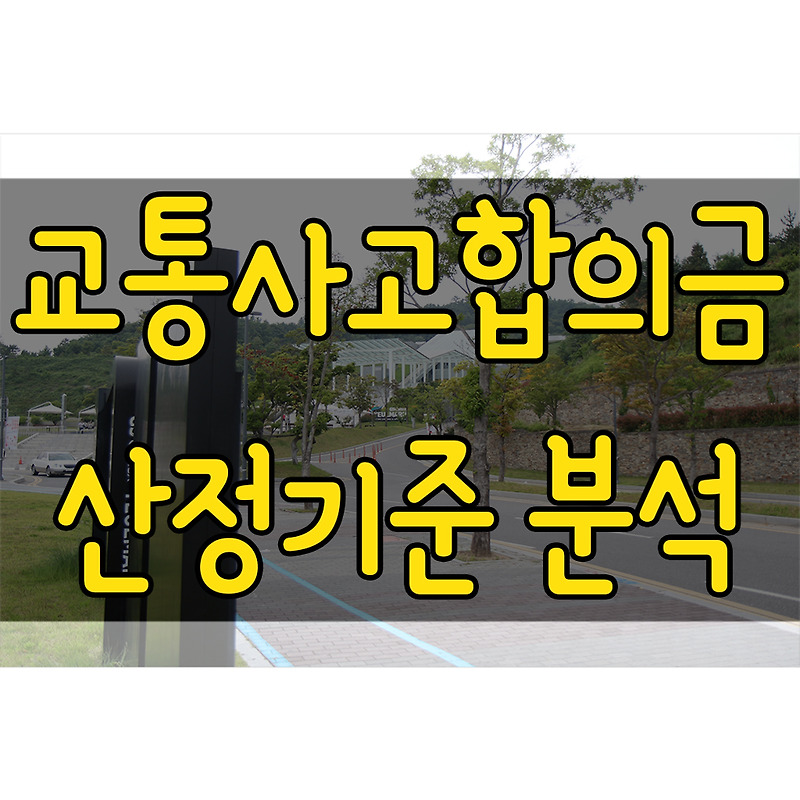 교통사고합의금산정기준 분석