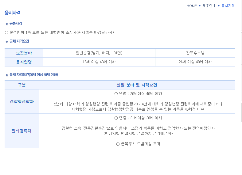 9급경찰공무원시험(경찰순경시험) 선발 10