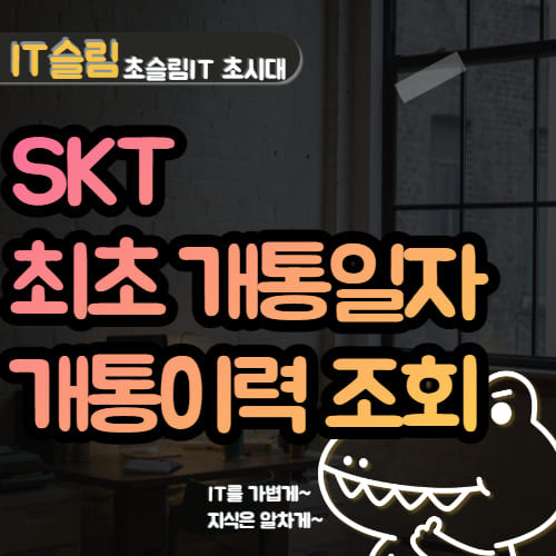 SKT 최초 개통일 / 개통 이력 조회 방법