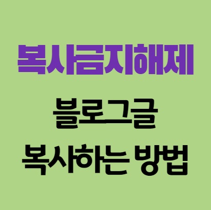 복사 금지 된 블로그글 해제 후 복사하는 방법