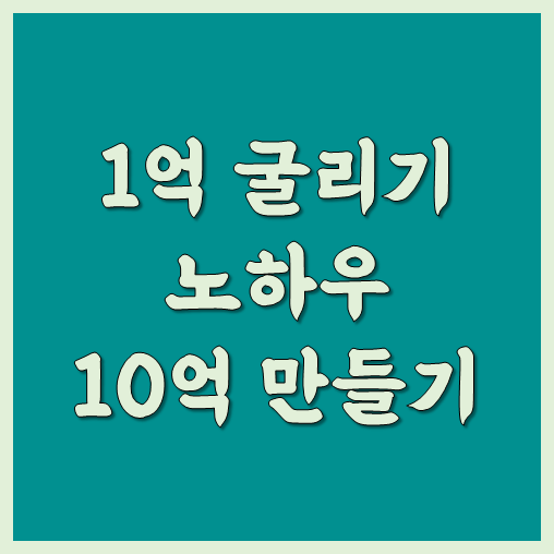 1억 굴리기 노하우 10억 만들자 :: COVID 19 정보