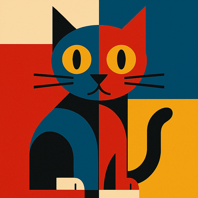 바우하우스 고양이 | Geometric Abstract Cat