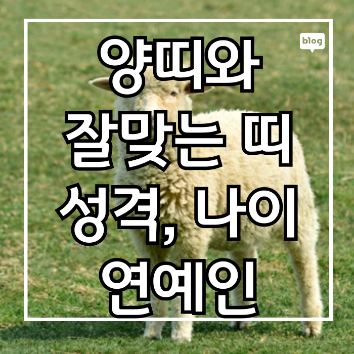 양띠 잘맞는 띠, 양띠 궁합, 나이, 삼재, 양띠 연예인 - 무료 사주 보기