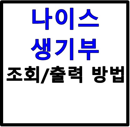 나이스 생기부 조회 출력