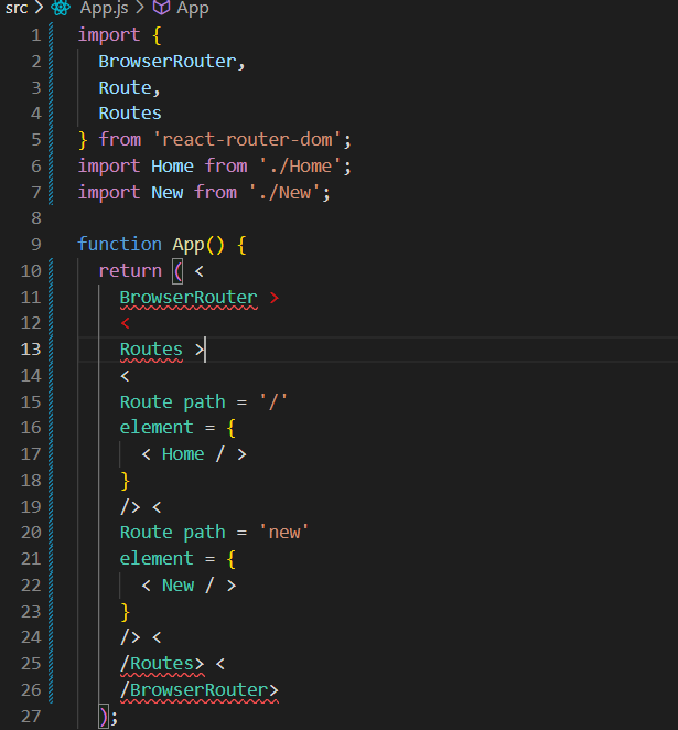 [문제 해결] JSX element 'BrowserRouter' has no corresponding closing tag