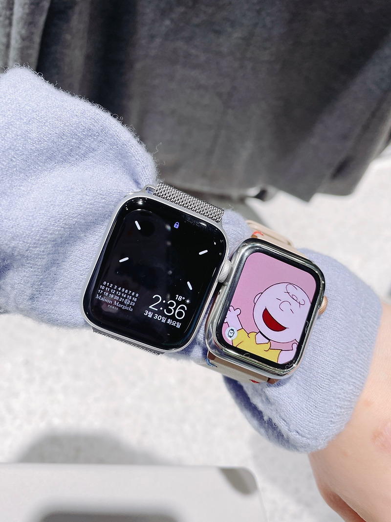 애플워치 6세대 여자 44Mm 생각보다 크지 않아!