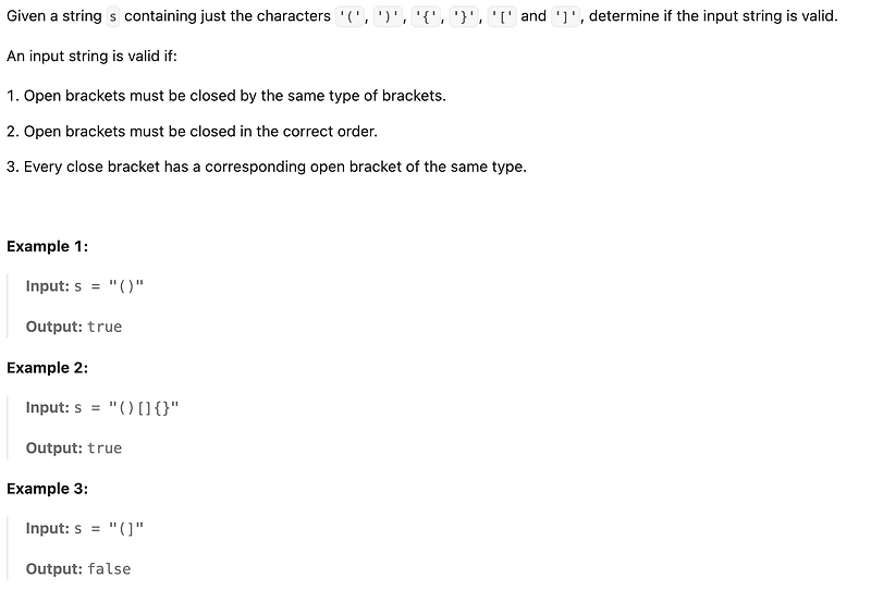 Leet code (Easy): 20. Valid Parentheses - Java