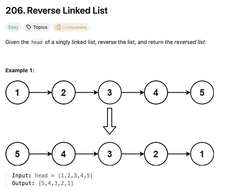 [Leetcode/Linked List] 206. Reverse Linked List