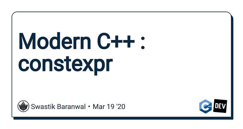 [C++] constexpr 상수