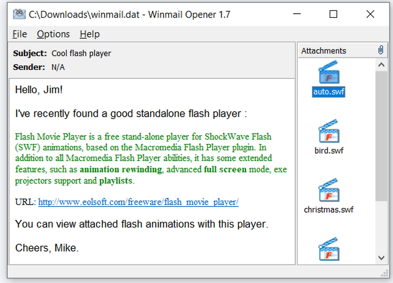 윈메일 오프너 (Winmail Opener) 다운로드