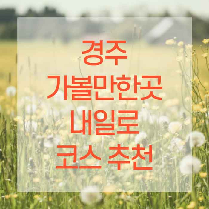 경주 여행 가볼만한곳 추천 정리 내일로 코스