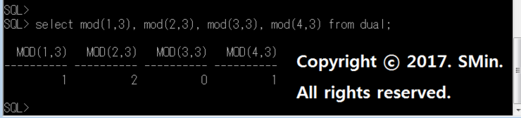[ SQL ] MOD함수/ 나머지값보기/ %% :: 별님 블로그