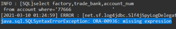 Ошибка ora 00936 missing expression oracle