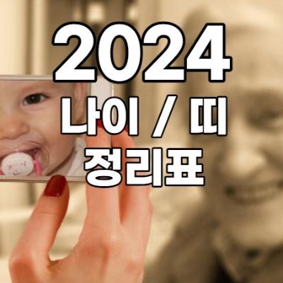갑진년 청룡 용띠 해 2024년 나이 연령 표