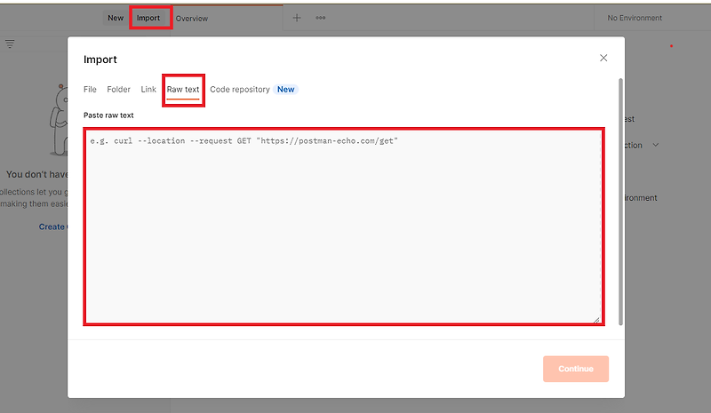 POSTMAN JSON Import/Export API TEST