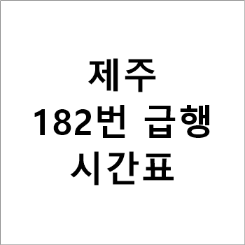 제주 182번 급행버스 시간표