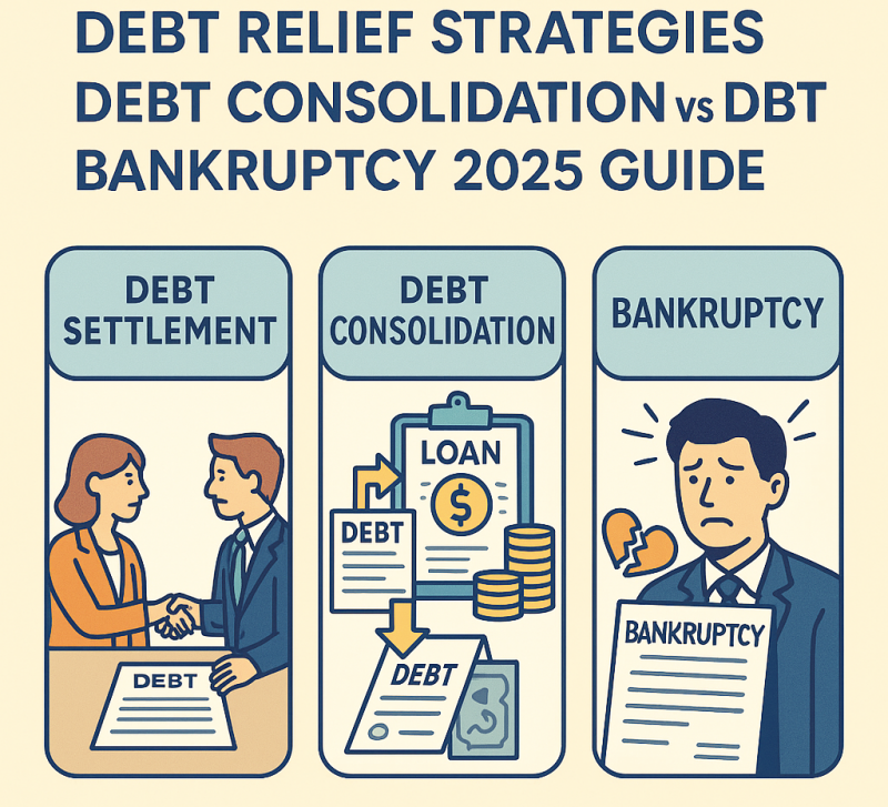 미국 부채 탕감 전략– Debt Settlement vs Debt Consolidation vs Bankruptcy (2025 가이드)