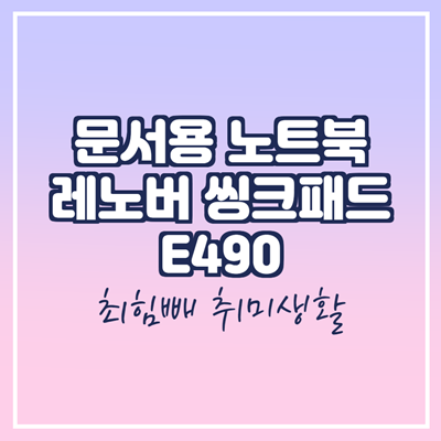 문서용 가성비 노트북 레노버 씽크패드 e490 - 수줍은 농부