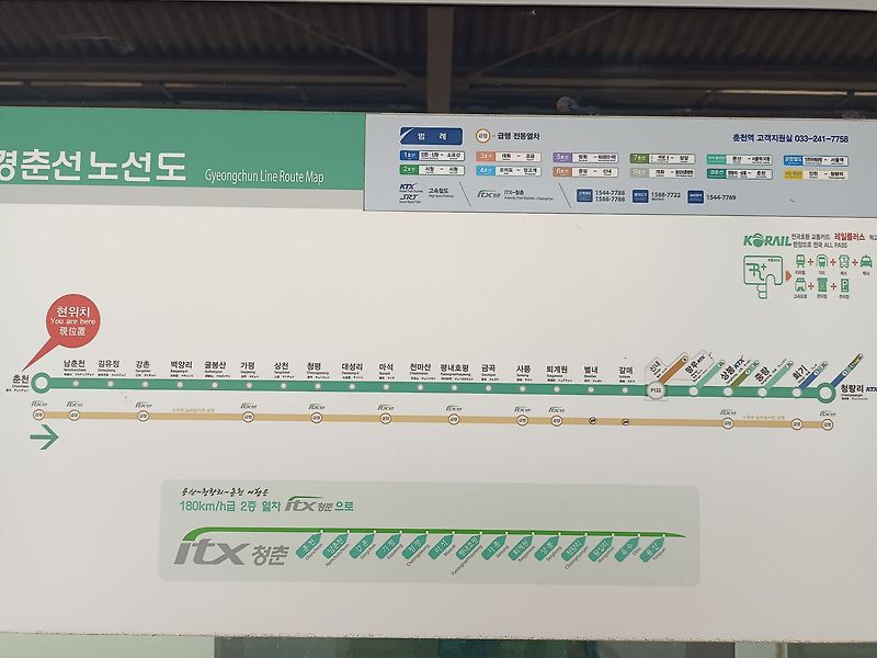 경춘선 지하철 노선도 및 시간표 춘천 청량리 상봉