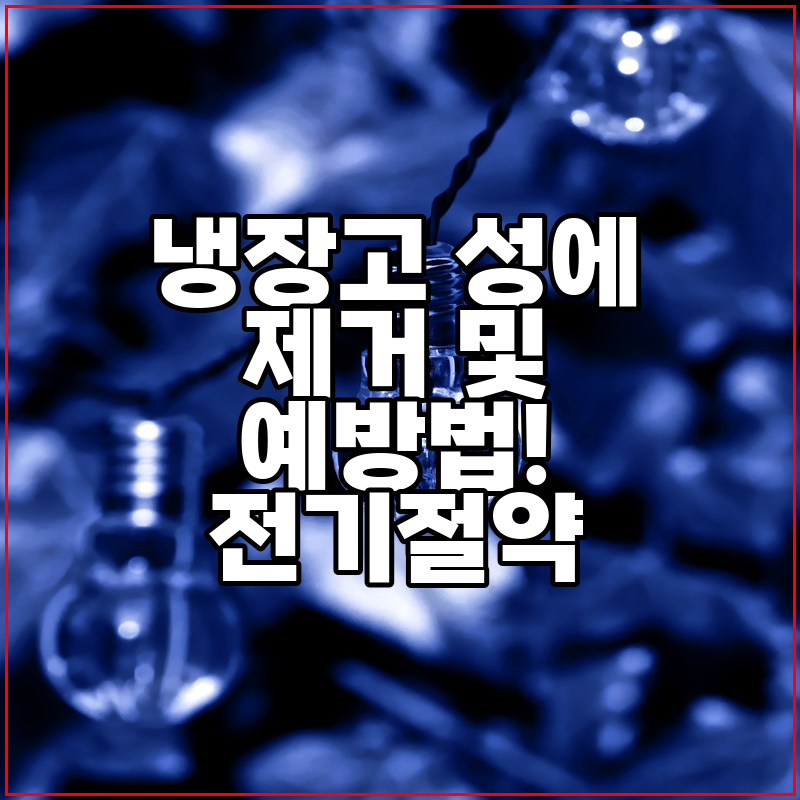 냉장고 성에 제거 및 예방법! 전기절약