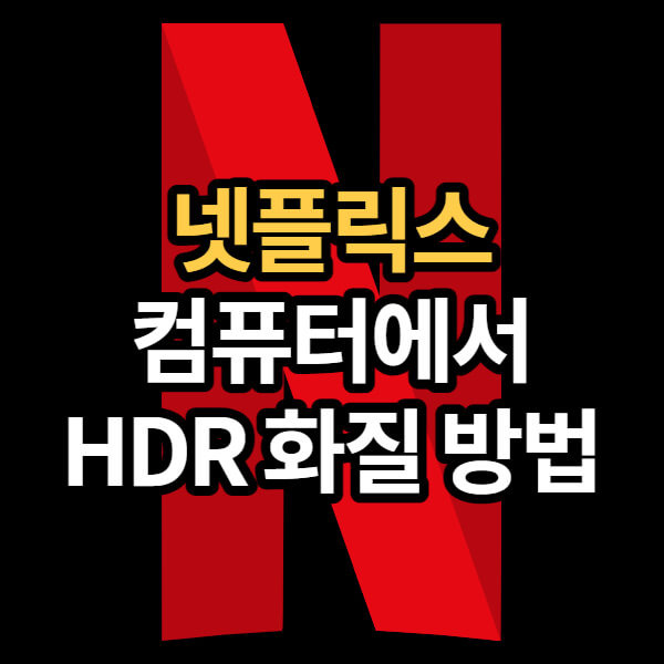 넷플릭스 컴퓨터(윈도우10) HDR 화질로 보기