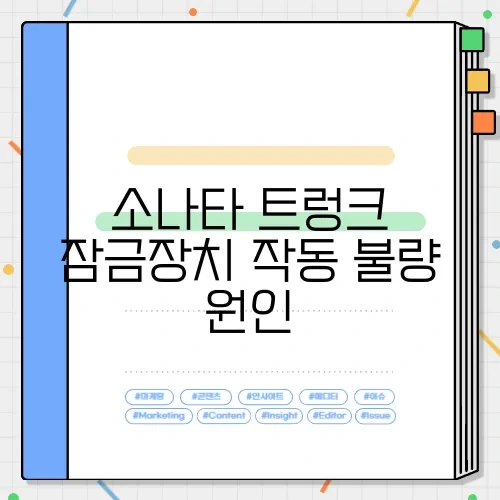 소나타 트렁크 잠금장치 작동 불량 원인