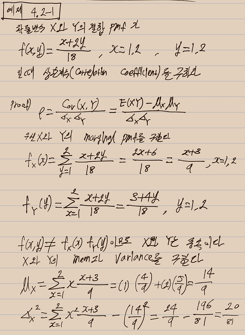 피어슨 상관 계수(Pearson Correlation Coefficient)