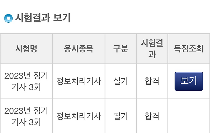 2023 정보처리기사 3회 실기 합격 후기 : 1트, 전공자, 흥달쌤 인터넷강의, 8주