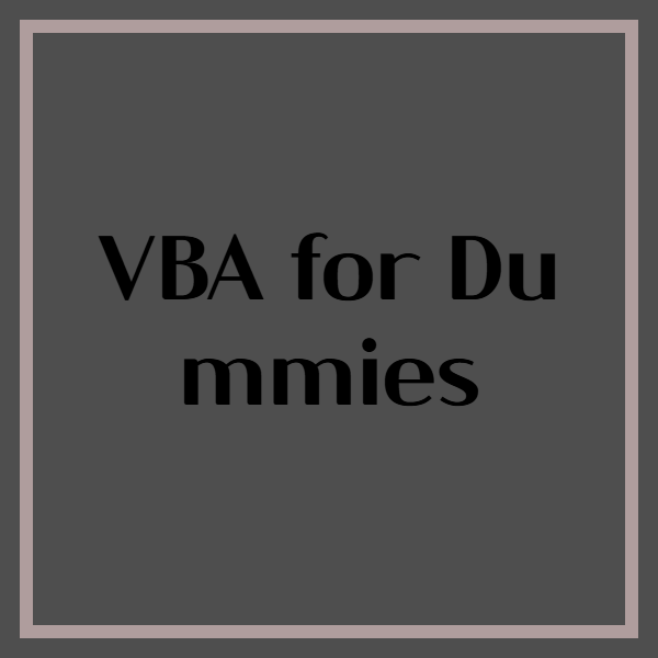 Vba for dummies 