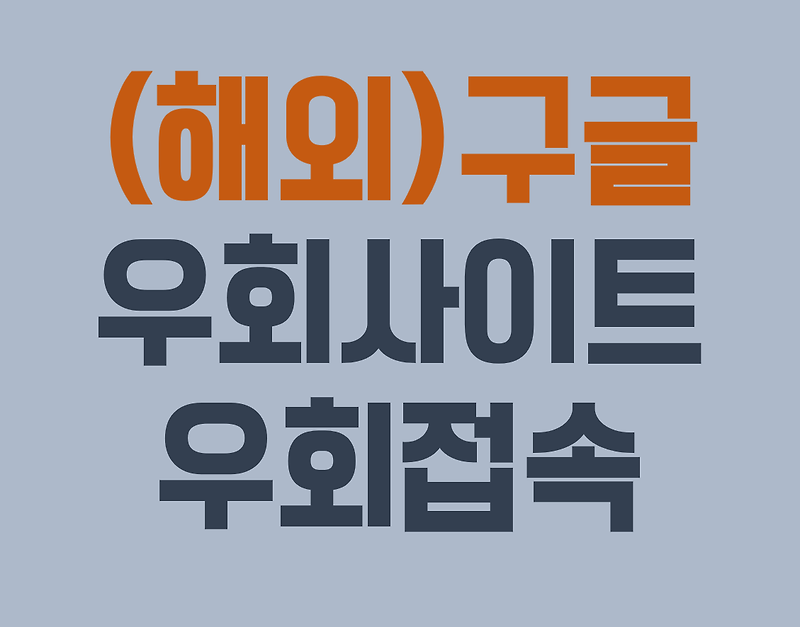 해외 구글 사이트 우회접속 하는 방법 (구글 우회 사이트 주소)