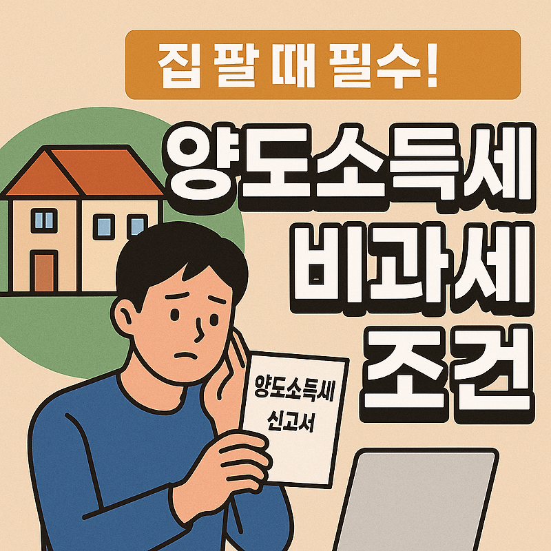 양도소득세 비과세 조건 완전정리 – 1세대 1주택, 고가주택까지 사례로 쉽게!