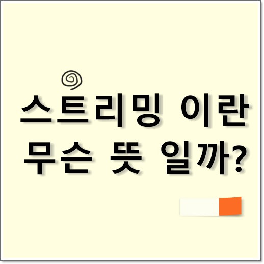 스트리밍 이란 무슨 뜻일까?