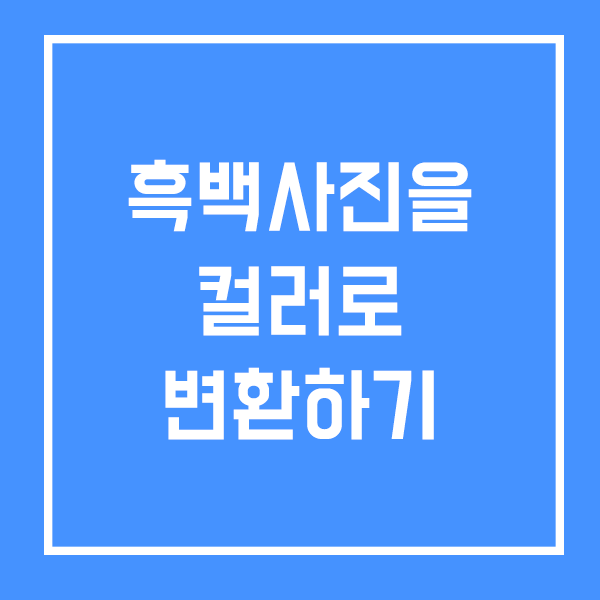 흑백사진을 컬러사진으로 변환하기