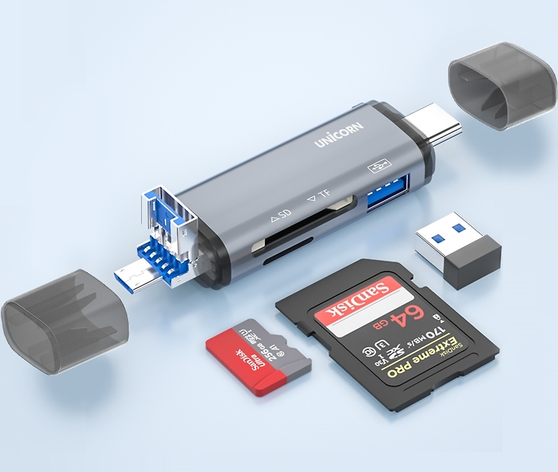 유니콘 OTG멀티카드리더기 A타입/C타입/5핀 USB3.1포트지원 XC-2000M 판촉물 기념품 답례품 홍보물 애니통 :: 골프 ...