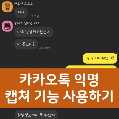 카카오톡 채팅 익명 캡쳐 기능 사용방법