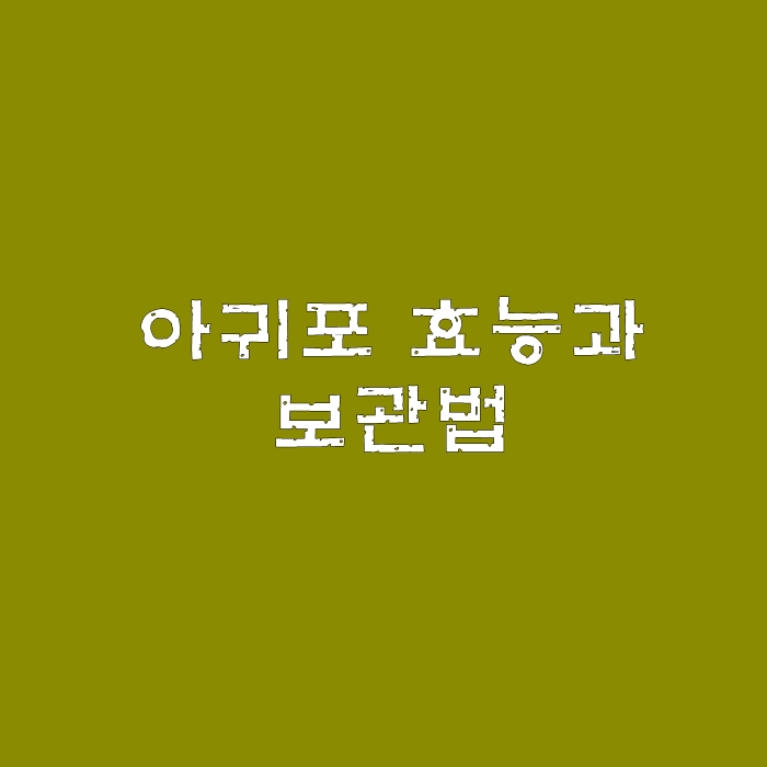 아귀포 효능과 보관법 - 제이