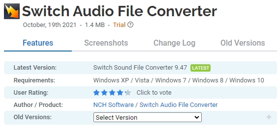switch audio file converter free
