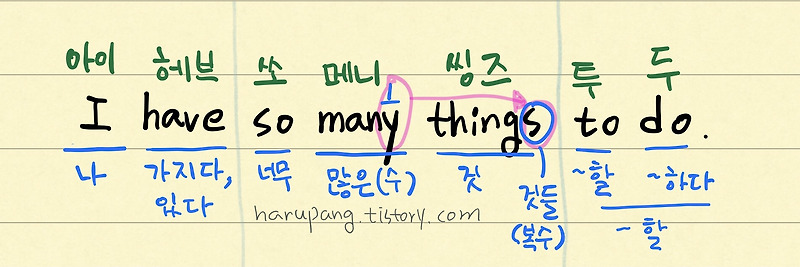 '할 게 너무 많아' 영어로 - I have so many things to do.