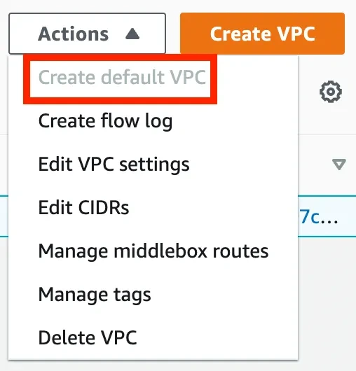 Aws default vpc 