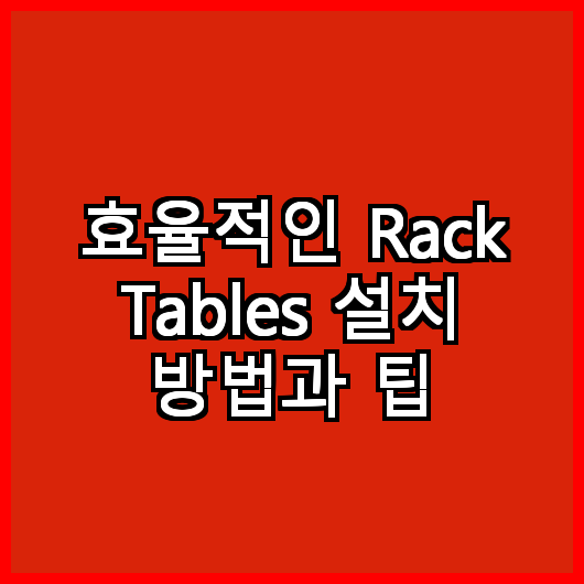효율적인 Rack Tables 설치 방법과 팁