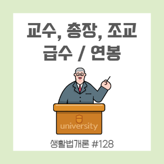 국립대 교수, 총장, 조교 직급과 연봉