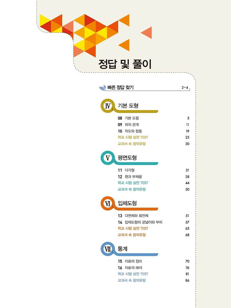 일품중등수학 중1하 1-2 사진답지 빠른답지 모바일최적화 :: 답지블로그