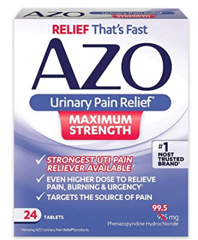 AZO Urinary Pain Relief –  UTI/요로감염증/요도염/방광염 진통제 (처방전 필요없는)