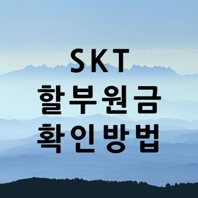 skt 할부원금 확인 간단정리