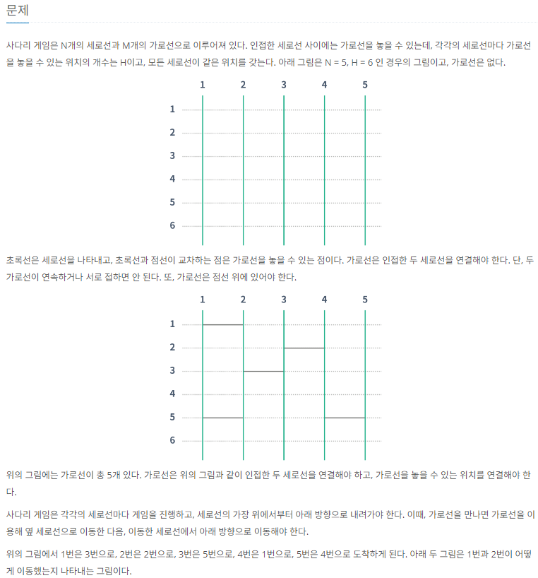 [15684] 사다리 조작