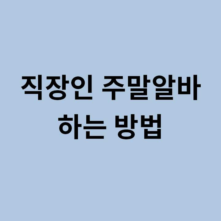 직장인 주말알바 하는법 - 리뷰맛집(제품, 인생)