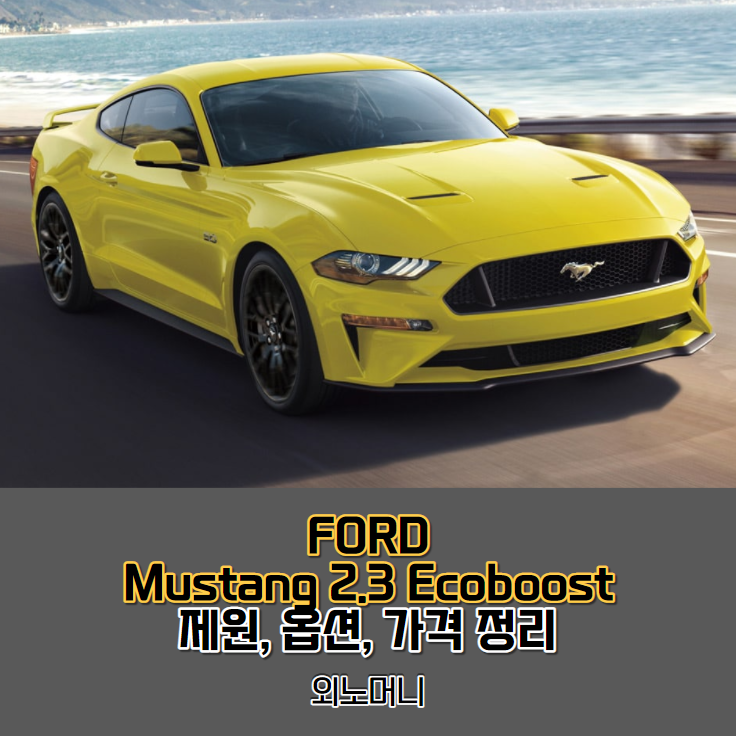 포드 머스탱(Mustang) 6.5세대 2.3 에코부스트 프리미엄 (쿠페, 컨버터블) 제원,옵션,연비,가격 정리.