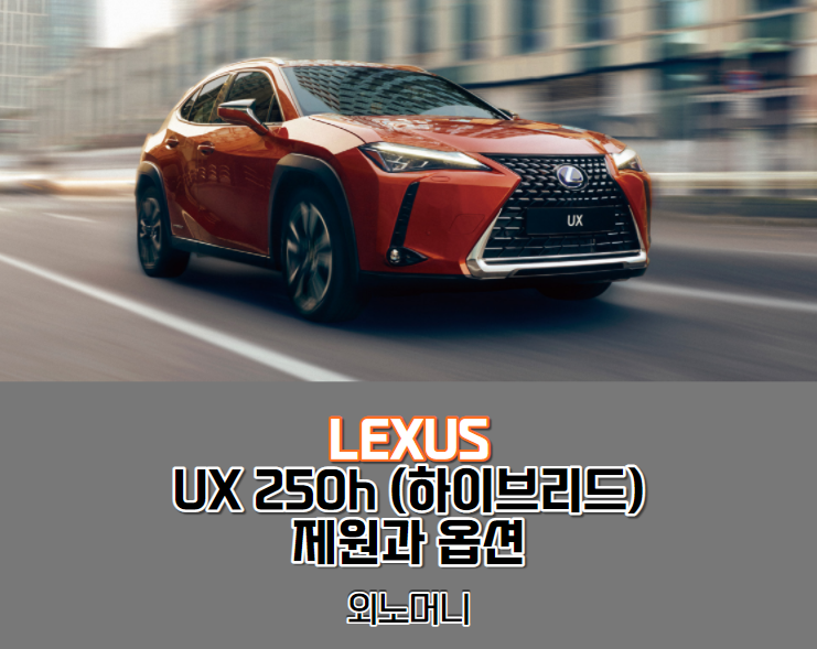 2022 렉서스 UX250h (하이브리드) 제원, 가격, 옵션, 트림별 정리.