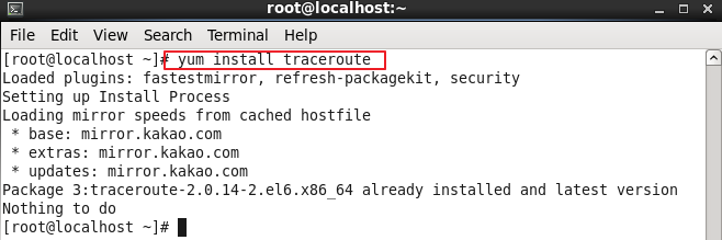 CentOS traceroute 명령어