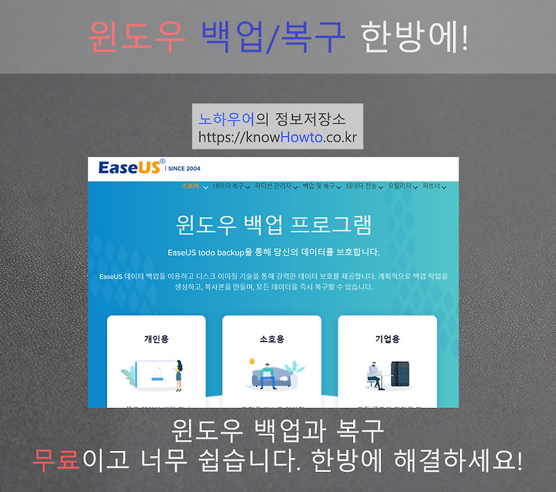 EaseUS To Do Backup으로 3분만에 무료로 윈도우 백업 복구하기